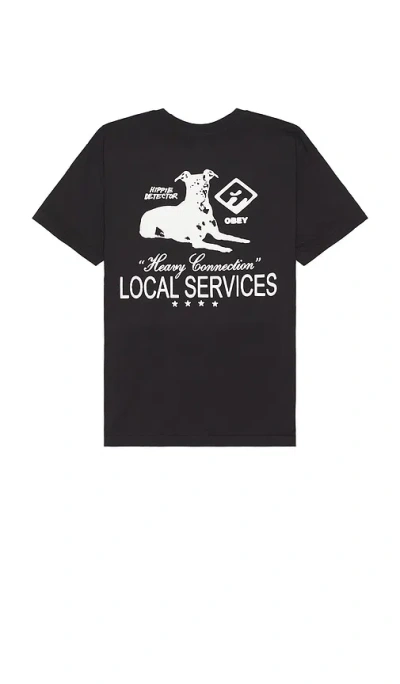 Obey Heavy Connection T-shirt In 빈티지 블랙