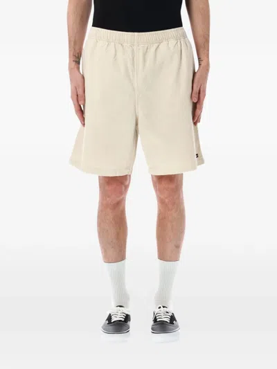 Obey Horizon Corduroy Cotton Shorts In Neutral