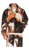 Obey Horses High Pile Fleece Hooded Jacket In Multi