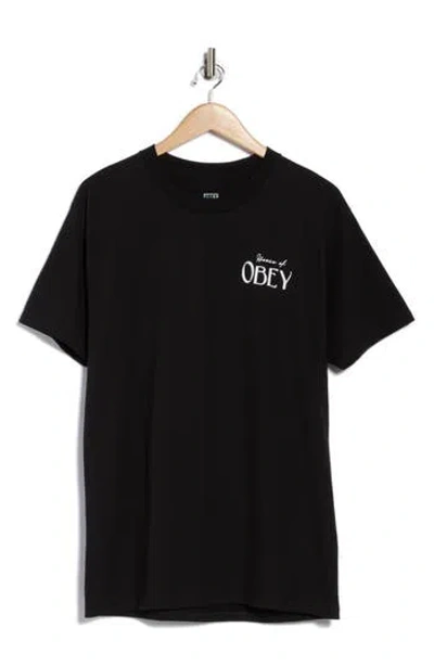 Obey House Of  Cotton Graphic T-shirt In Black