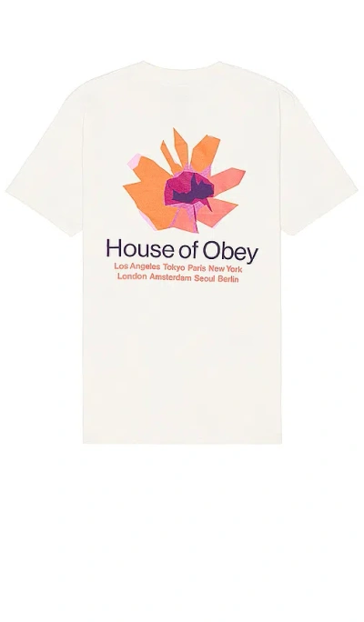 Obey House Of  Floral Tee In 奶油色