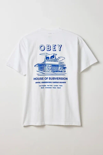 Obey House Of Subversion Graphic Tee In White, Men's At Urban Outfitters