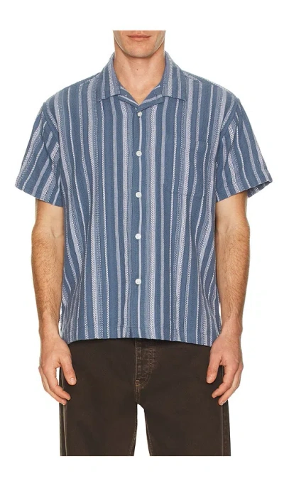 Obey Hugh Woven Shirt In Blue