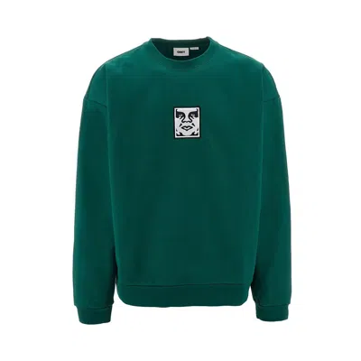 Obey 'icon' Extra Heavy Crewneck Sweatshirt In Green