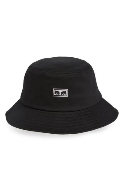 Obey Icon Eyes Ii Linen Bucket Hat In Black