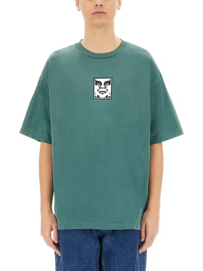 Obey Icon Face T-shirt In Green