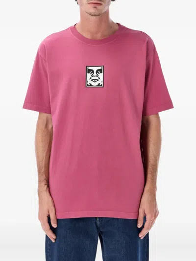 Obey Icon-face T-shirt In Pink