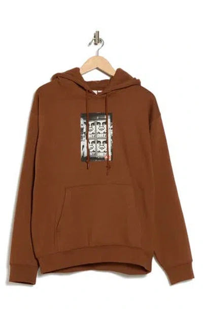 Obey Icon Photo Graphic Hoodie In Brown