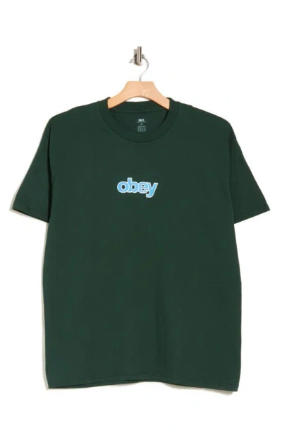 Obey Inc. Cotton Graphic T-shirt In Green