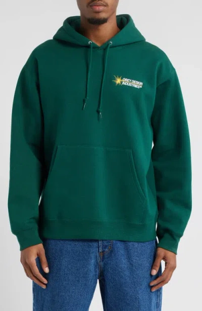Obey Industries Oversize Pullover Hoodie In Rain Forest