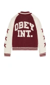 Obey Int. Cowichan Sweater In Burgundy