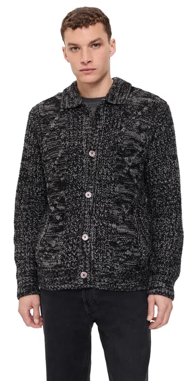 Obey Isar Button Up Sweater Charcoal Multi