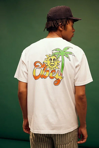 Obey Island Heavyweight Tee In White, Men's At Urban Outfitters