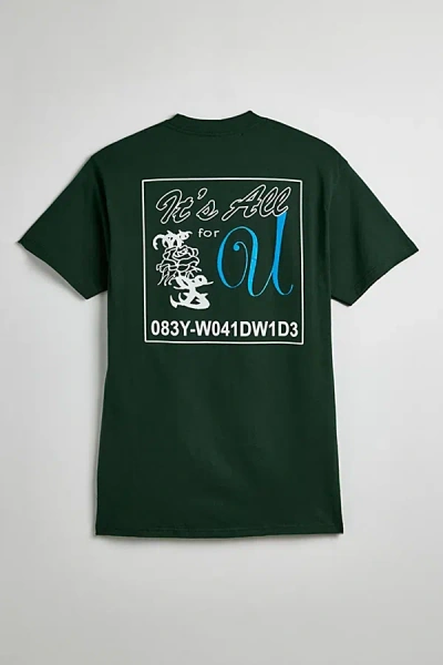 Obey It's All For U Tee In Green, Men's At Urban Outfitters