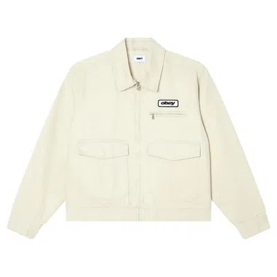 Obey Jacket  Walter Work Jacket - Silver Birch Fa Washded In Neutral