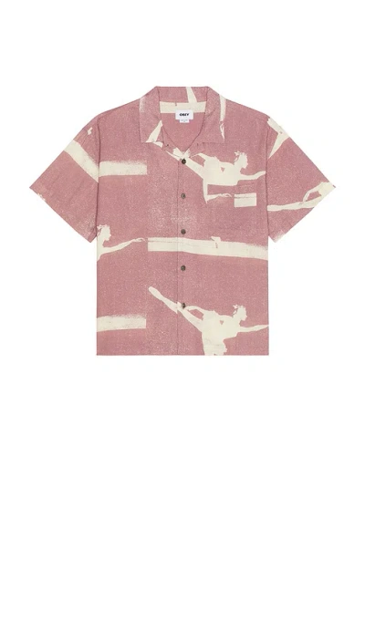 Obey Jacques Woven Shirt In 杂淡紫色