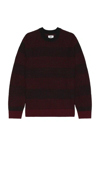 Obey Jason Crewneck Sweater In Zinfandel