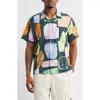 Obey Jems Abstract Print Cotton Seersucker Camp Shirt In Multi