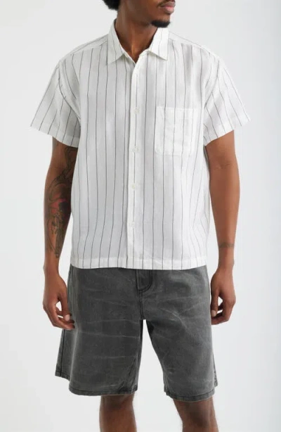 Obey Joe Stripe Short Sleeve Button-up Shirt In Multi