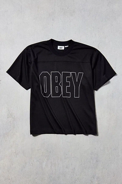 Obey Johnson Jersey Tee In Black, Men's At Urban Outfitters