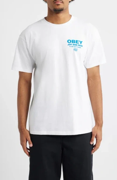 Obey Joy & Pain Cotton Graphic T-shirt In White