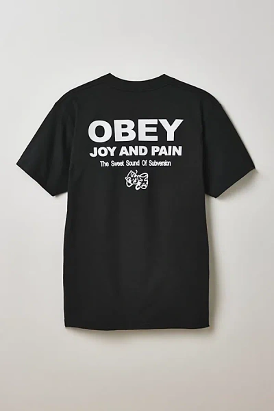 Obey Joy & Pain Graphic Tee In Washed Black, Men's At Urban Outfitters