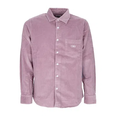 Obey Julian Woven Men's Long Sleeve Shirt L/s Lilac Chalk