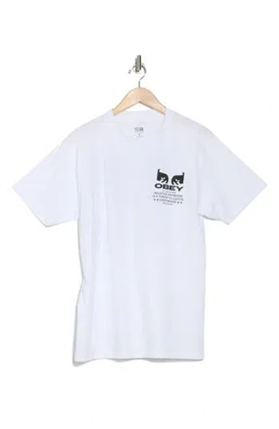 Obey Justice Everywhere Cotton Graphic T-shirt In White
