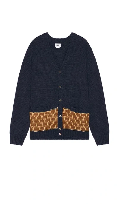 Obey Kei Cardigan In Navy
