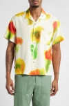 Obey Kinney Floral Print Camp Shirt In Cream Multi
