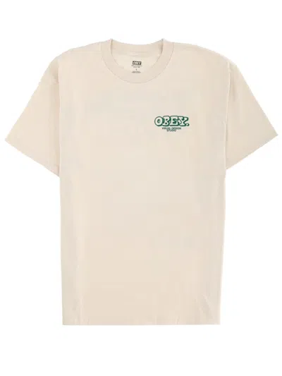 Obey "knowledge & Growth" T-shirt In Yellow