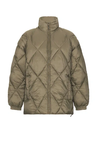 Obey Kumo Puffer Jacket In Smokey Olive