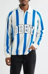Obey Landon Stripe Rugby Shirt In Gold