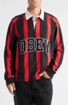 Obey Landon Stripe Rugby Shirt In Multi