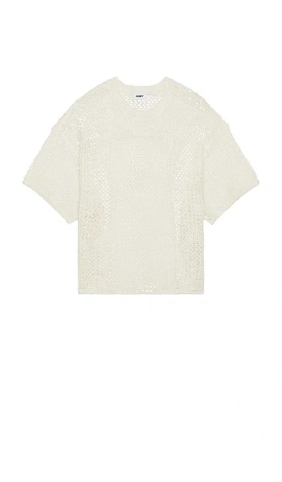 Obey Larry Football Knitted Tee In White