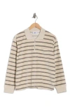 Obey Laurel Stripe Long Sleeve Polo In Neutral