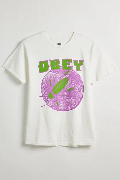 Obey Lay Waste Tee In White, Men's At Urban Outfitters