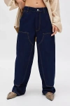 Obey Leah Baggy Ii Jean In Rinsed Denim, Women's At Urban Outfitters In Rinsed Denim