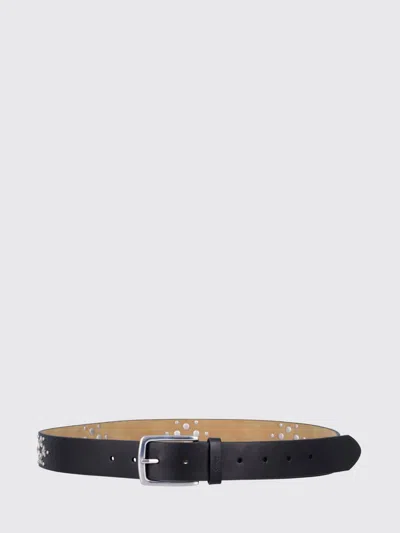 Obey Leather Belt With Applied Studs And Stars In Black