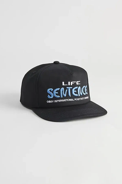 Obey Life Sentence 5-panel Baseball Hat In Black, Men's At Urban Outfitters