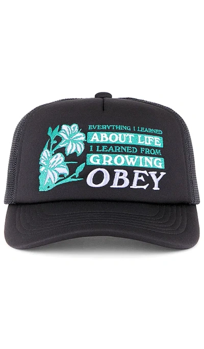 Obey Life Trucker Hat In Black