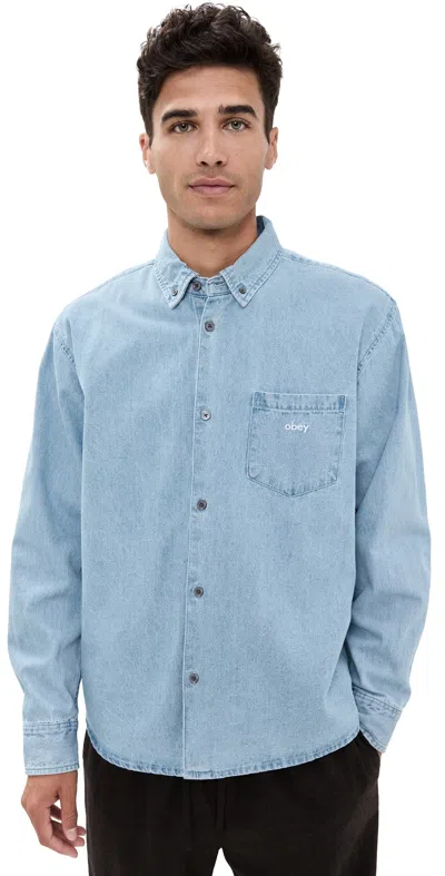 Obey Logan Denim Shirt Light Indigo