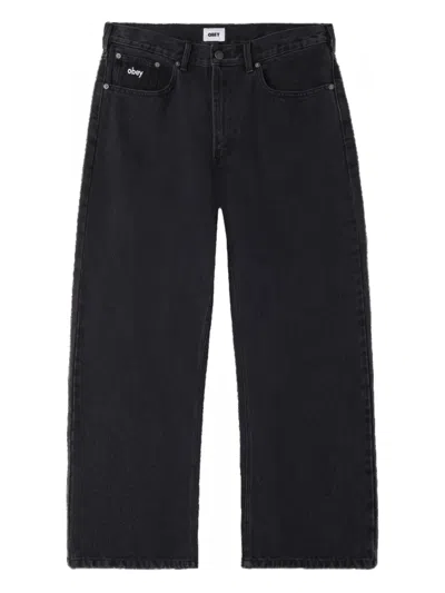 Obey Logo-detail Trousers In Black