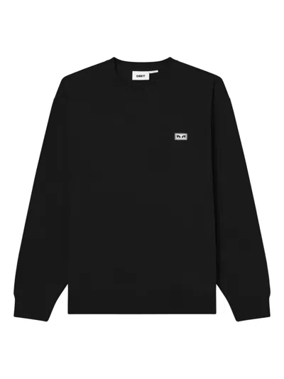 Obey Logo-patch Sweatshirt In Black