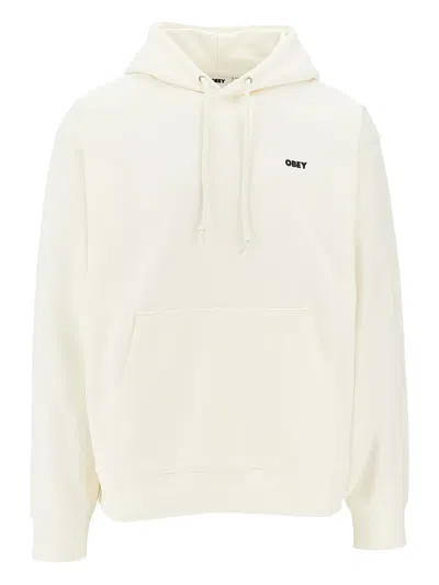 Obey Logo-print Hoodie In White