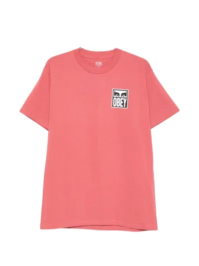Obey Logo T-shirt In Red