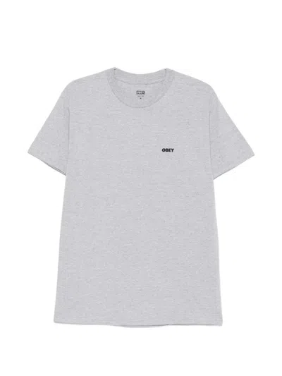 Obey Logo-detail T-shirt In Gray