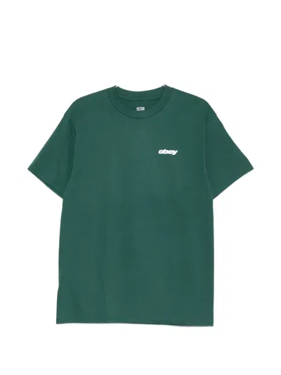 Obey Logo-detail T-shirt In Green
