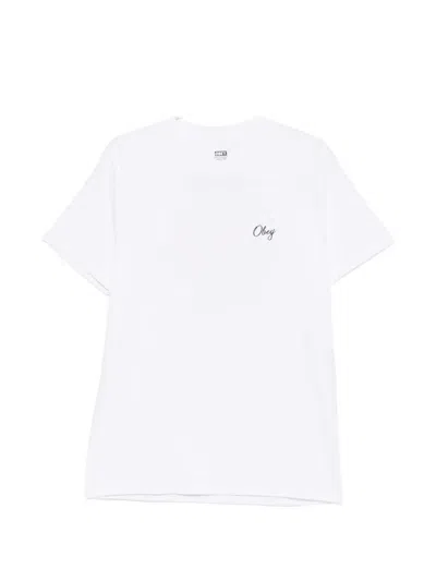 Obey Logo-detail T-shirt In White