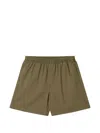 Obey Logo-patch Elasticated Shorts In Green